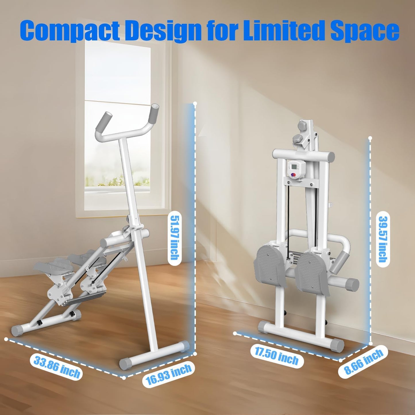 YYJO Foldable Stair Stepper 3 Adjustable Resistance Stair Climber with Handle Bar Cardio Exercise Machine for Home