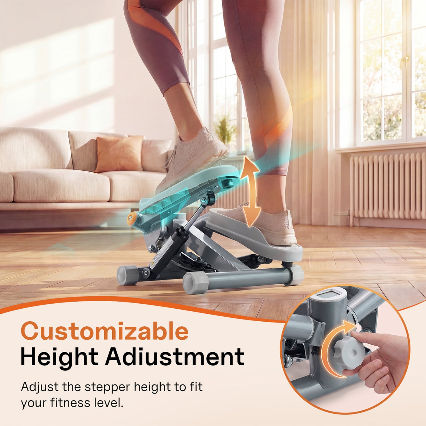 YYJO Twist Mini Stepper Steppers For Exercise at Home Stair Stepper, Portable Cardio Equipment, 330LBS Weight Capacity