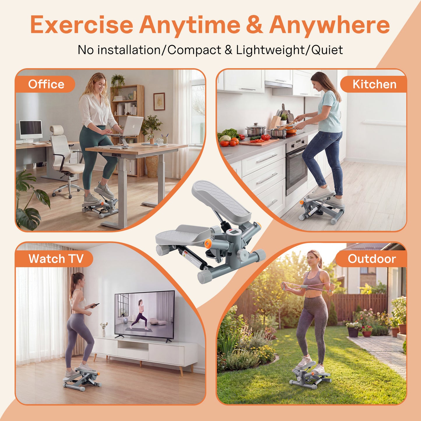 YYJO Twist Mini Stepper Steppers For Exercise at Home Stair Stepper, Portable Cardio Equipment, 330LBS Weight Capacity