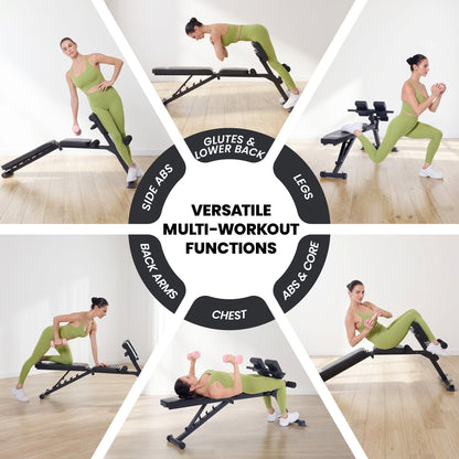 YYJO 500LBS Adjustable Roman Chair & Weight Bench | For Home Gym, with incline/decline/flat & back extension for full-body training