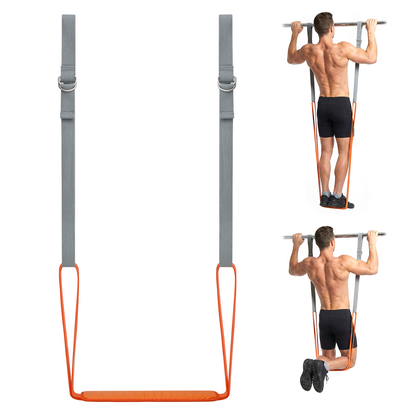 YYJO Heavy Duty Pull Up Assistance Bands, Dual Foot Pedals & Knee Pads, 6 Resistance Levels, Adjustable Length Portable Home Gym Bands