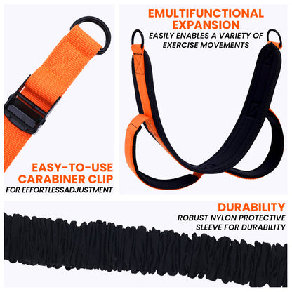YYJO Heavy Duty Pull Up Assistance Bands, Dual Foot Pedals & Knee Pads, 6 Resistance Levels, Adjustable Length Portable Home Gym Bands