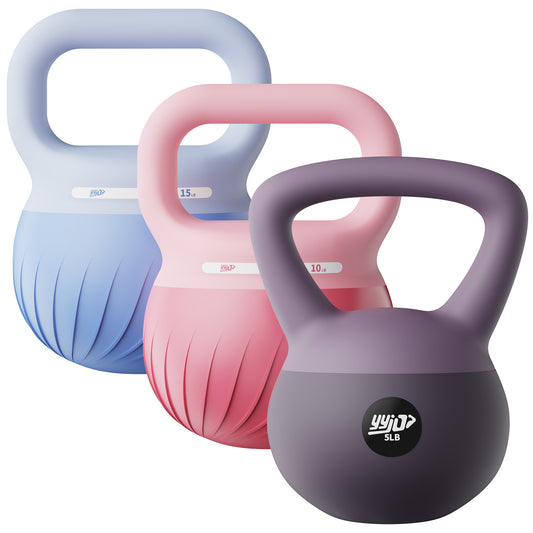 YYJO Soft Kettlebell Set with Cushioned Impact-Resistant Base, Wide-Grip Handle for Home Workouts, Weightlifting Women Men Full Body Strength Training