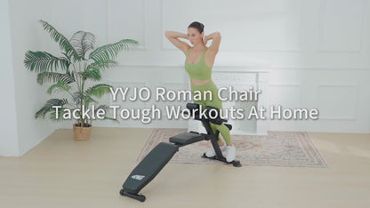 YYJO 500LBS Adjustable Roman Chair & Weight Bench | For Home Gym, with incline/decline/flat & back extension for full-body training