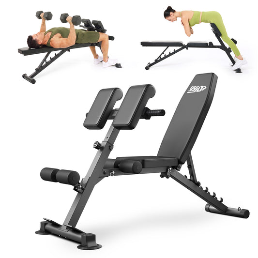 YYJO 500LBS Adjustable Roman Chair & Weight Bench | For Home Gym, with incline/decline/flat & back extension for full-body training
