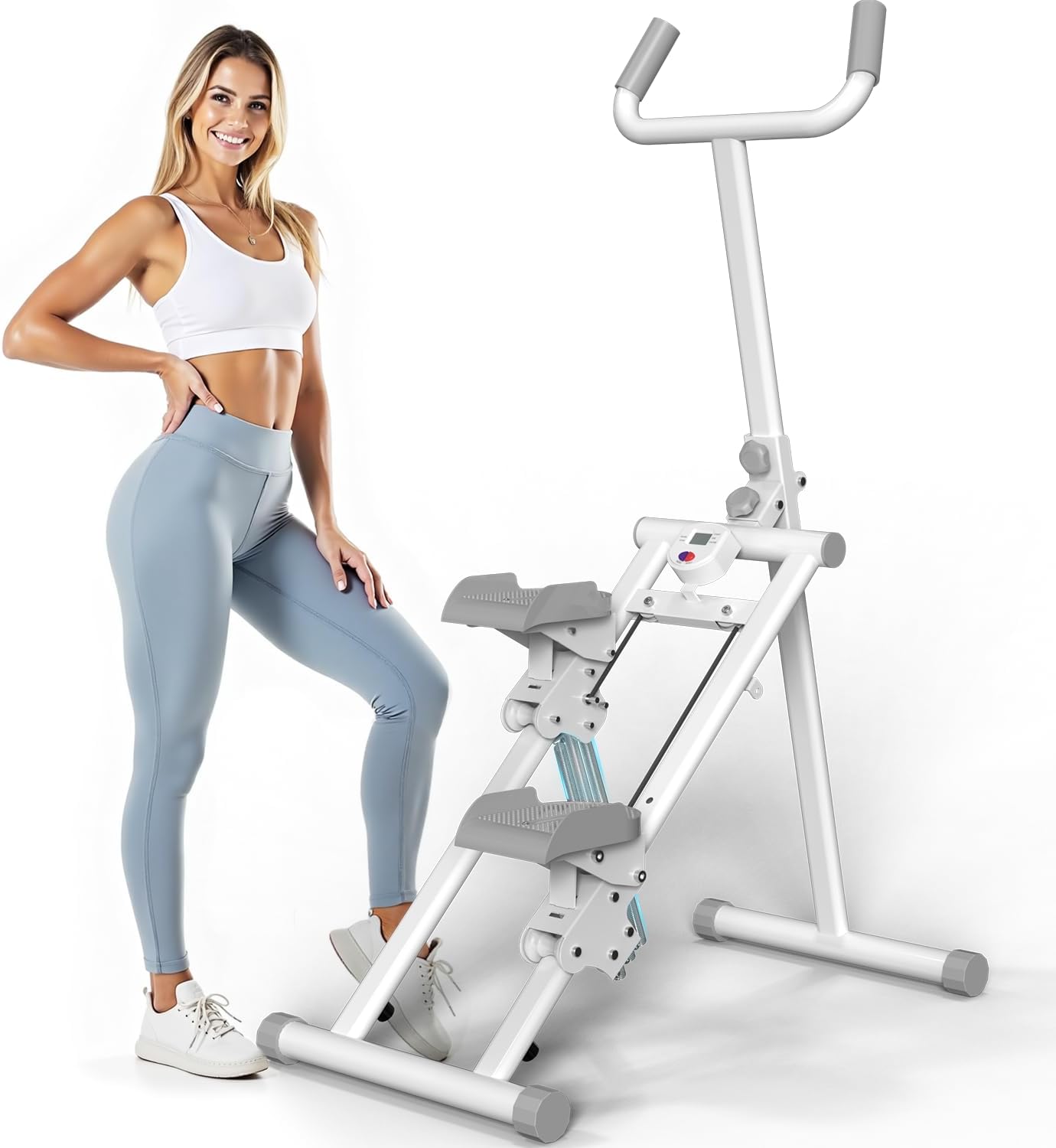 YYJO Foldable Stair Stepper 3 Adjustable Resistance Stair Climber with Handle Bar Cardio Exercise Machine for Home