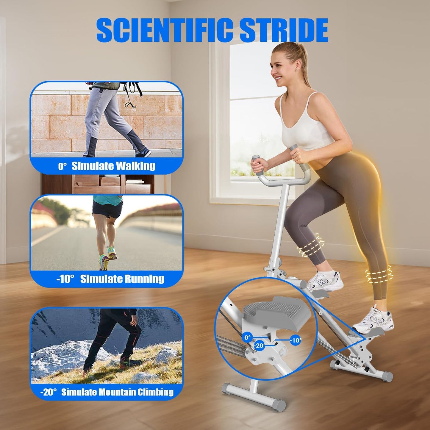 YYJO Foldable Stair Stepper 3 Adjustable Resistance Stair Climber with Handle Bar Cardio Exercise Machine for Home