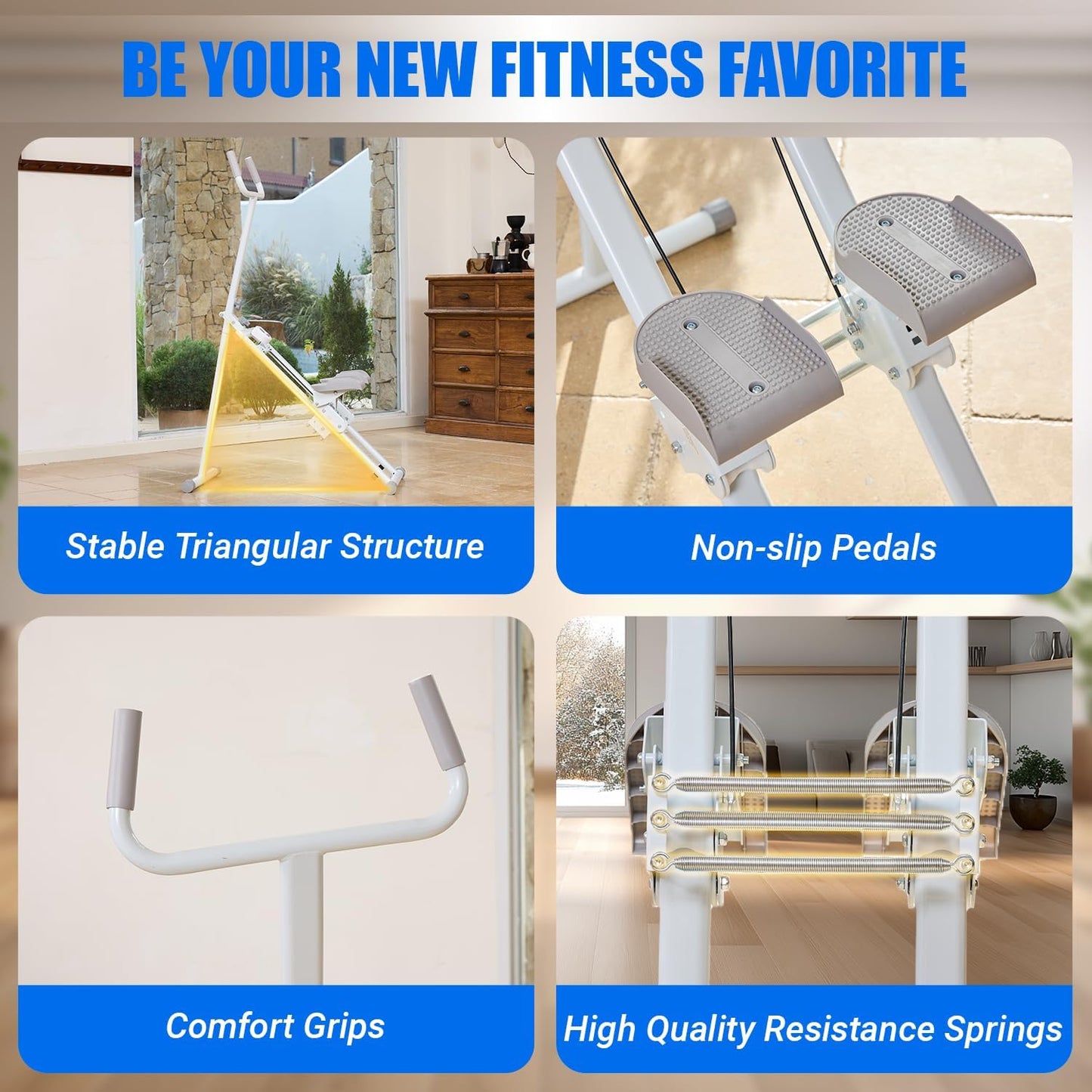 YYJO Foldable Stair Stepper 3 Adjustable Resistance Stair Climber with Handle Bar Cardio Exercise Machine for Home
