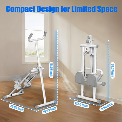 YYJO Foldable Stair Stepper 3 Adjustable Resistance Stair Climber with Handle Bar Cardio Exercise Machine for Home